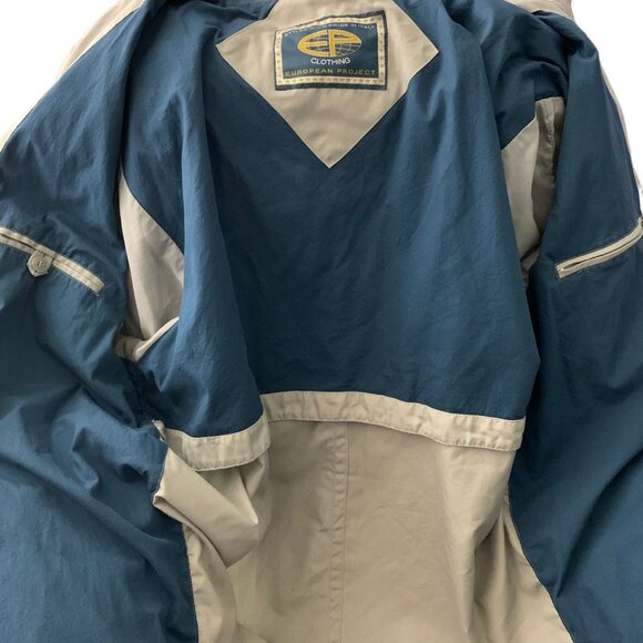 Vintage 90s European Project Utility Jacket L Grey Full Zipper Snaps Pockets - Picture 7 of 8